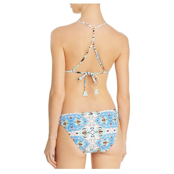 Nanette Lepore 2PC Bikini Blue Plunging Triangle Swimwear Top & Bottom 6 NWT - Picture 2 of 10